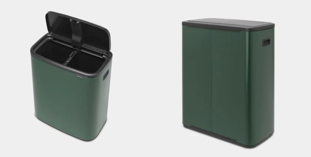 Kosz na śmieci BRABANTIA 304224 Bo Touch Bin 2 x 30L Zielony Wygodne użytkowanie Solidna konstrukcja wysoka jakosc Wbudowany uchwyt latwe czyszczenie