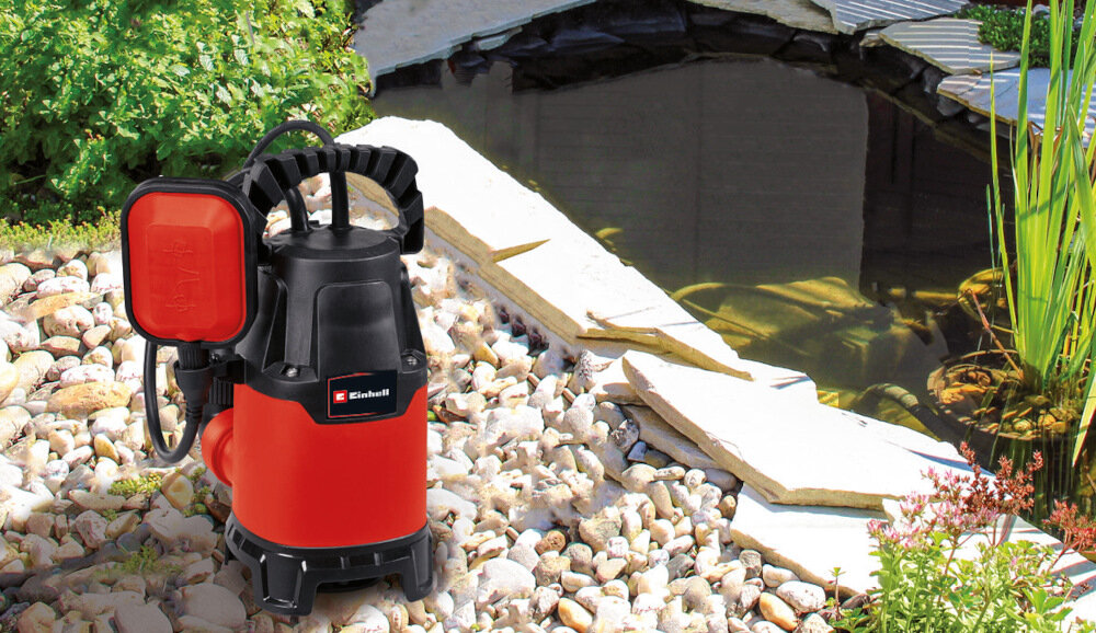Pompa zanurzeniowa EINHELL GC-DP 3325 silnik moc 330 W wydjnosc 9500 litrow na godzine cisnienie tloczenia 0,6 bara maksymalna wysokosc podnoszenia do 6 metrow