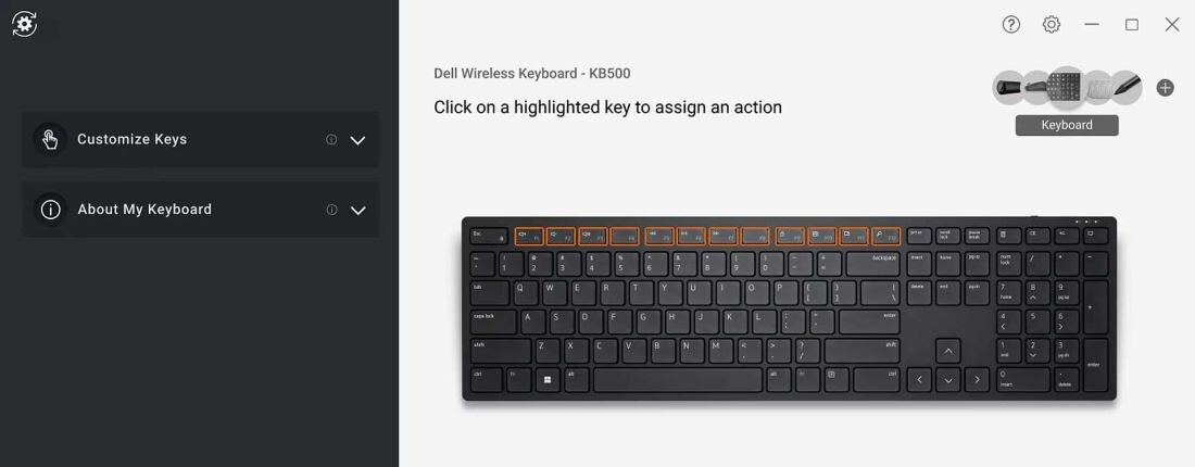 Klawiatura DELL KB500 - Dell Peripheral Manager