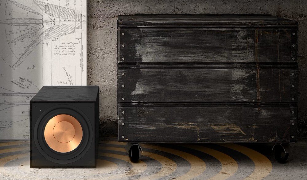 Subwoofer KLIPSCH R-101SW Czarny głośniki membrana technologie połączenia dźwięk jakość wytrzymała stylowa obudowa