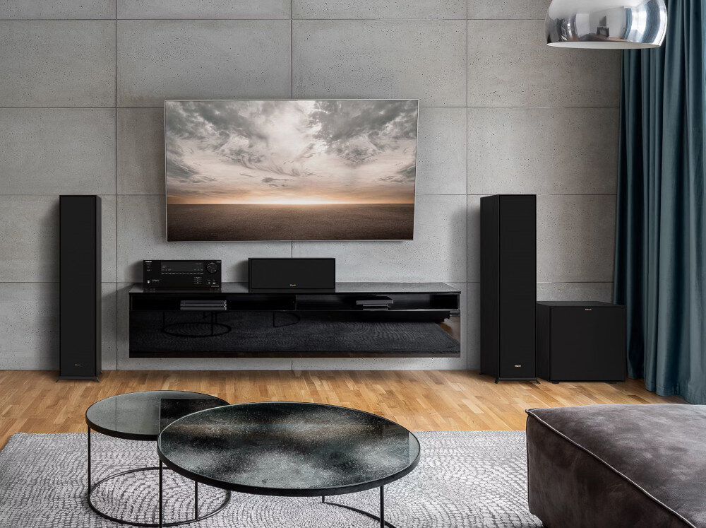 Subwoofer KLIPSCH R-121SW Czarny głośniki membrana technologie połączenia dźwięk jakość wytrzymała stylowa obudowa