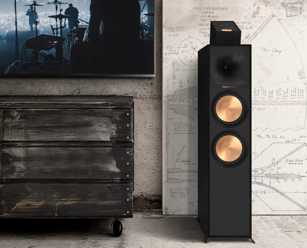 Kolumny głośnikowe KLIPSCH R-40SA Czarny (2 szt.) głośniki membrana technologie połączenia dźwięk jakość wytrzymała stylowa obudowa