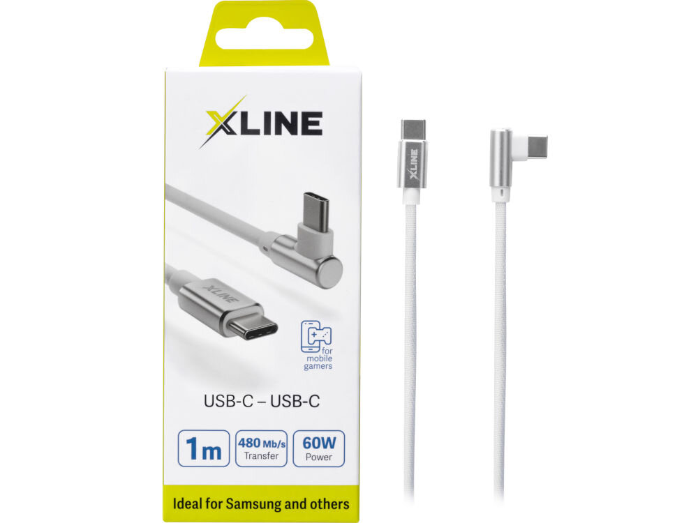 Kabel USB Typ-C - USB Typ-C kątowy XLINE 60W 1m dlugosc