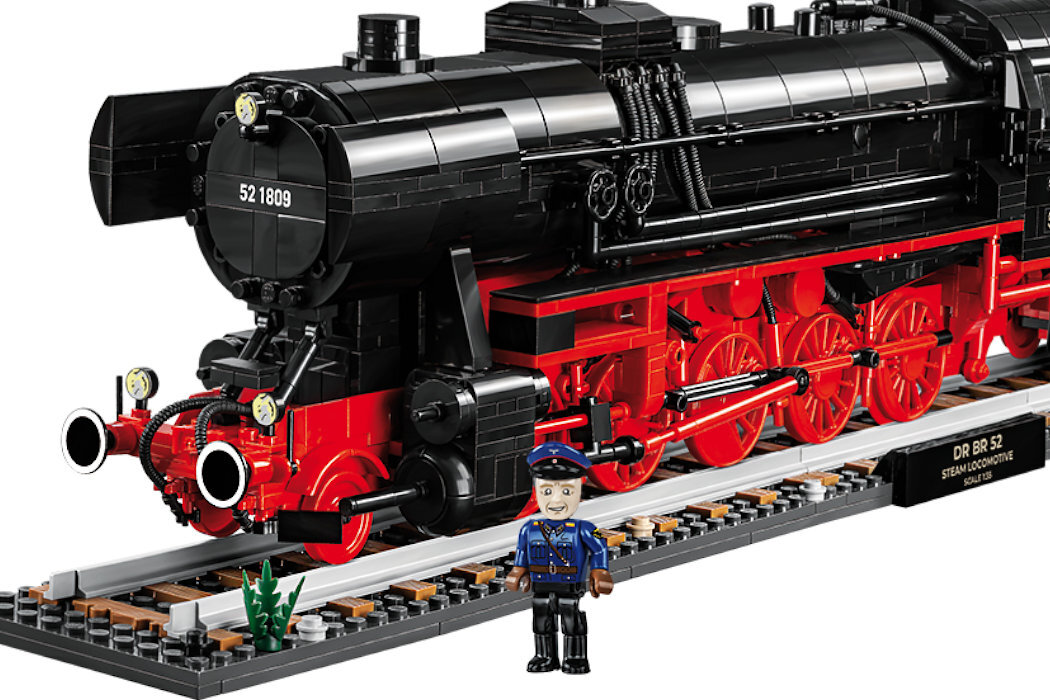 Klocki plastikowe COBI Historical Collection Trains DR BR 52 Steam Locomotive COBI-6280 gra zabawa realizm historia technologia