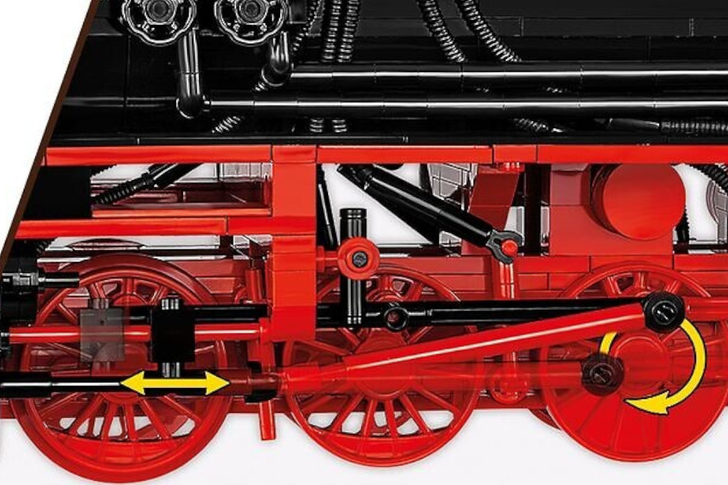 Klocki plastikowe COBI Historical Collection Trains DR BR 52 Steam Locomotive COBI-6280 gra zabawa realizm historia technologia