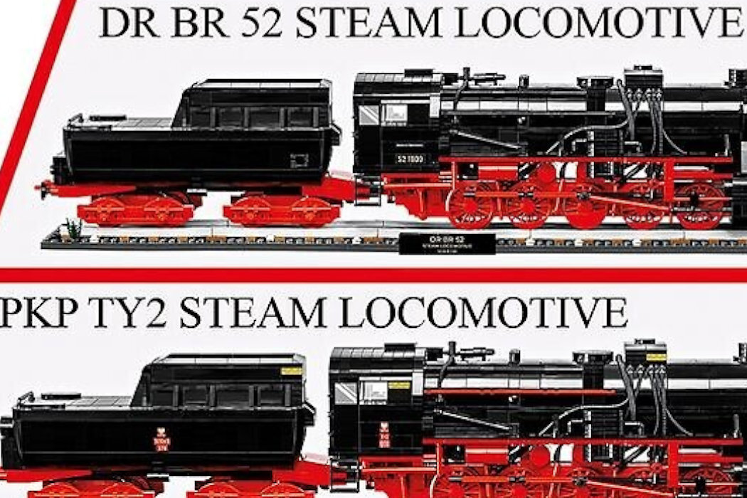 Klocki plastikowe COBI Historical Collection Trains DR BR 52 Steam Locomotive COBI-6280 gra zabawa realizm historia technologia