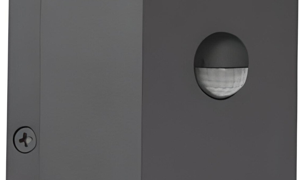 Lampa ogrodowa KANLUX Abete LED EL 20 SE-GR czujnik ruchu typu PIR wykrywa zmiany temperatury w promieniu 110 stopni wygoda bezpieczenstwo zasieg do 12 metrow