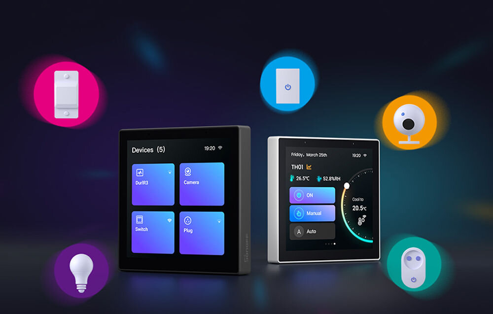 Przełącznik ścienny SONOFF NSPanel Pro czarny Wi-Fi/ZigBee/Bluetooth termostat kontrola termperatury