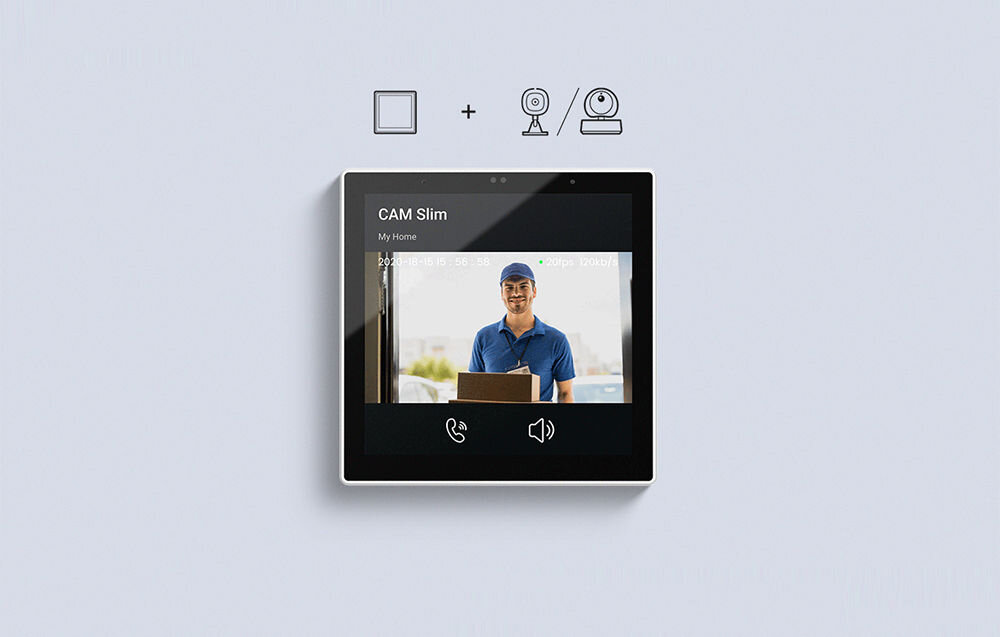 Przełącznik ścienny SONOFF NSPanel Pro czarny Wi-Fi/ZigBee/Bluetooth kamera wyświetlaz wbudowany głośnik mikrofon kounikacja dwustronna
