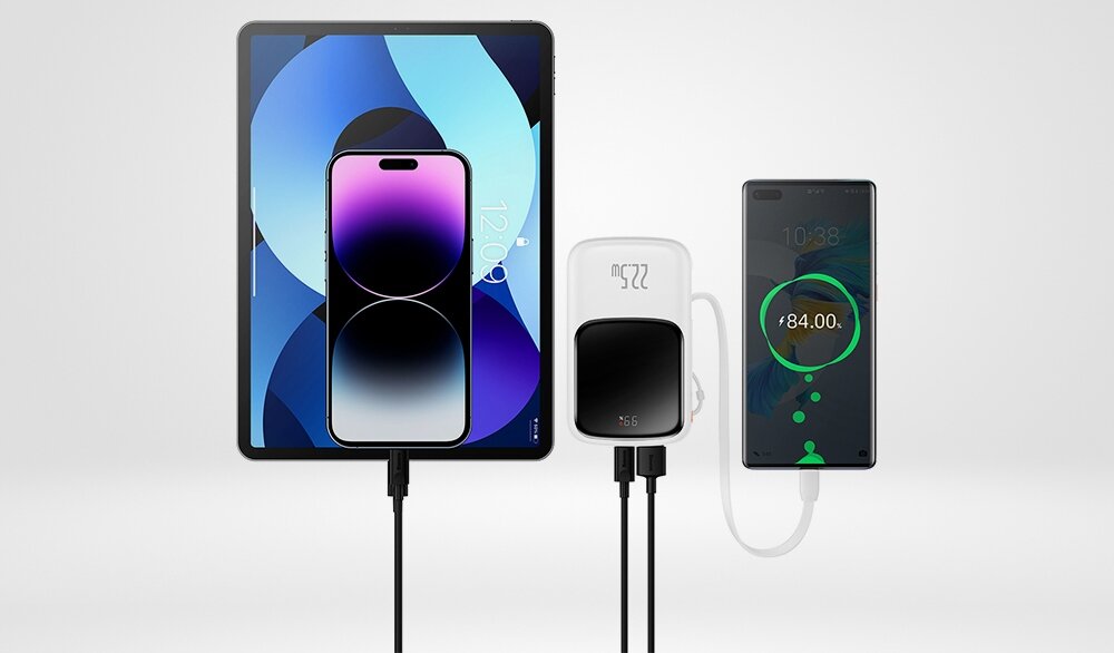 Powerbank BASEUS Qpow Pro 10000mAh 22.5W Biały Urządzenia moc ładowanie wymiary bateria pojemność bezpieczeństwo lekkość wygoda