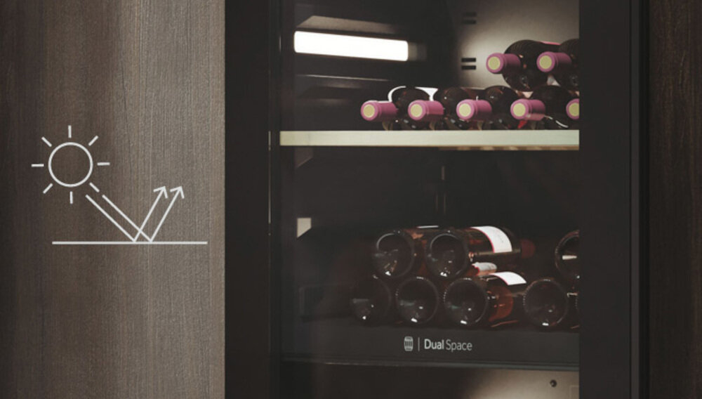 Chlodziarka do wina HAIER HWS236GDGU1 Skuteczna ochrona przed swiatlem UV