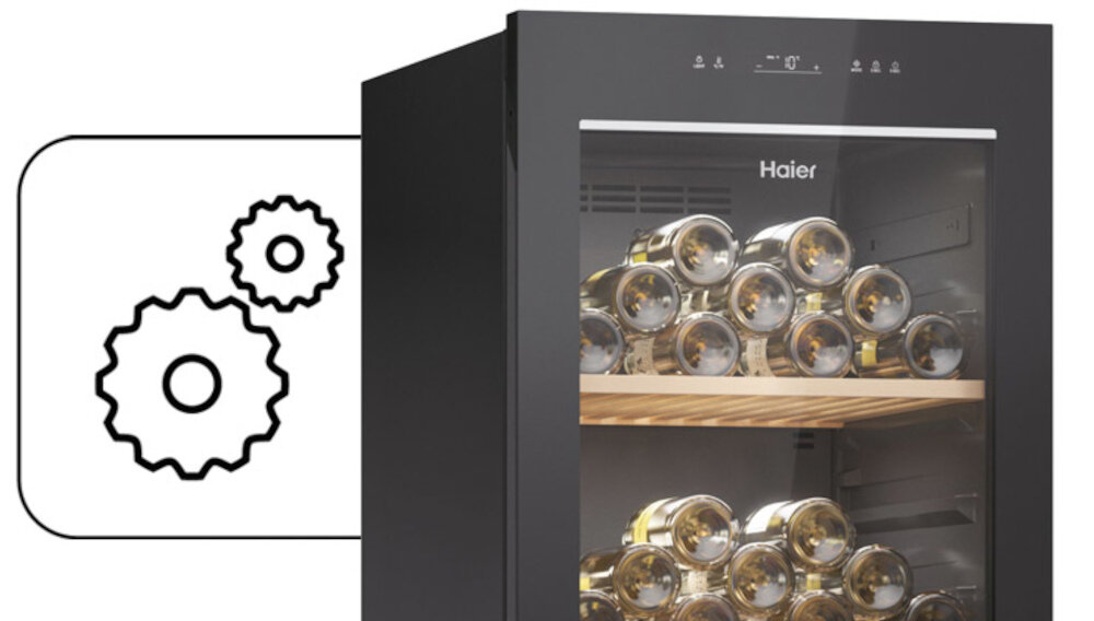 Chlodziarka do wina HAIER HWS236GDGU1 ochrona butelek z system antywibracyjnym