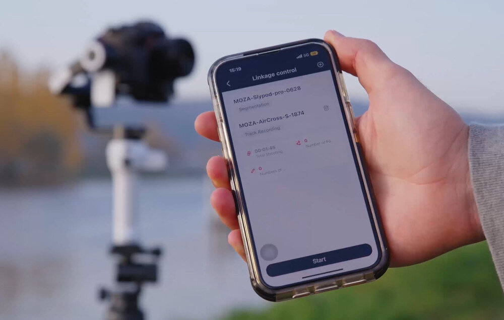 Gimbal ręczny MOZA AirCross S Biały aplikacja obsługa funkcje dostępność