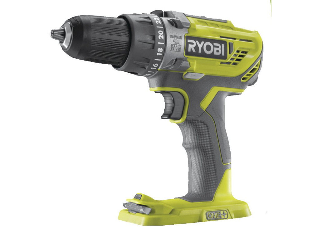 Wiertarko-wkrętarka RYOBI R18DD3-2415BSA31 świetne parametry techniczne solidne niezawodne niewielkie wymiary niewielka waga 1,3 kg