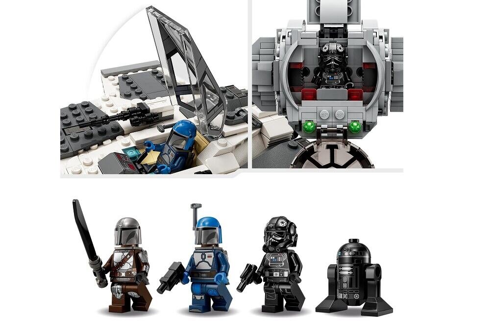 LEGO Star Wars Mandaloriański myśliwiec Fang Fighter kontra TIE Interceptor 75348 dziecko kreatywność zabawa nauka rozwój klocki figurki minifigurki jakość tradycja konstrukcja nauka wyobraźnia role jakość bezpieczeństwo wyobraźnia budowanie pasja hobby funkcje instrukcja aplikacja LEGO Builder
