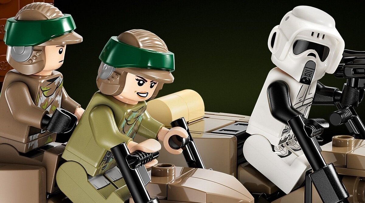 LEGO Star Wars Diorama kreatywność zabawa nauka rozwój klocki figurki minifigurki jakość tradycja konstrukcja nauka wyobraźnia role jakość bezpieczeństwo wyobraźnia budowanie pasja hobby funkcje instrukcja Pościg na ścigaczu przez Endor 75353