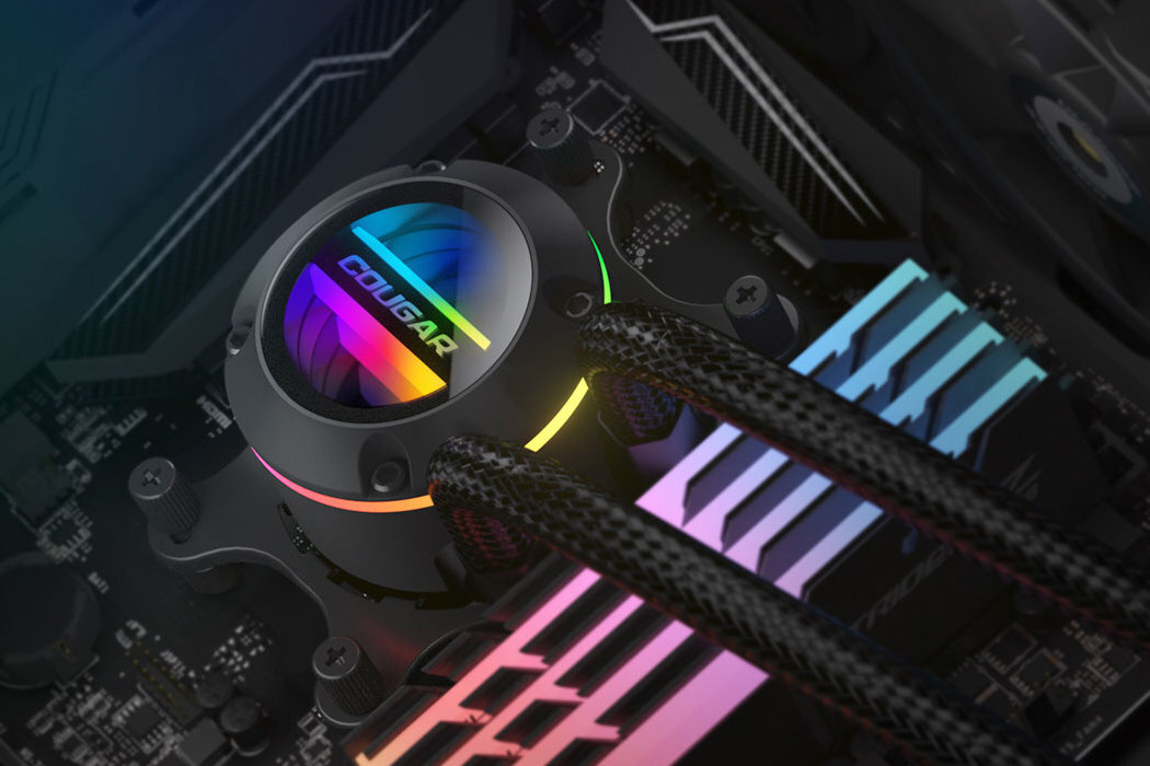 Chłodzenie COUGAR Poseidon GT ARGB 240 wydajność chłodne wodne rgb ekran