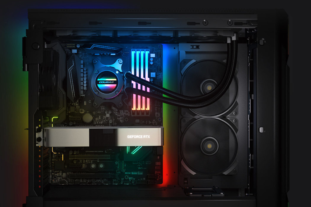 Chłodzenie COUGAR Poseidon GT ARGB 240 wydajność chłodne wodne rgb ekran