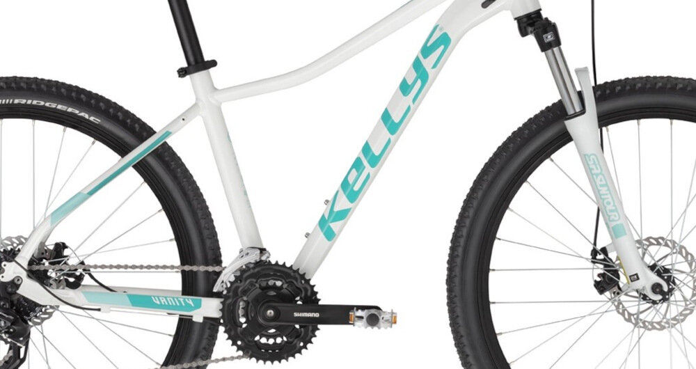 Rower górski MTB KELLYS Vanity 30 D13 26 cali damski Biały rama aluminiowa 13-calowa rower bardzo zwinny lekk łatwo go podnieść odporny na korozję wybór rozmiaru ramy Twój wzrost mierzony w zrelaksowanej pozycji typ roweru dla osób o wzroście od 154 do 164 cm