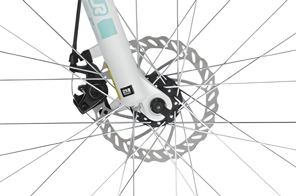 Rower górski MTB KELLYS Vanity 30 D15 27,5 cali damski Biały hamulce tarczowe hydrauliczne marki ZOOM duża siła hamowania w każdych warunkach na każdej trasie płyn hamulcowy bardziej precyzyjne określenie mocy hamowania