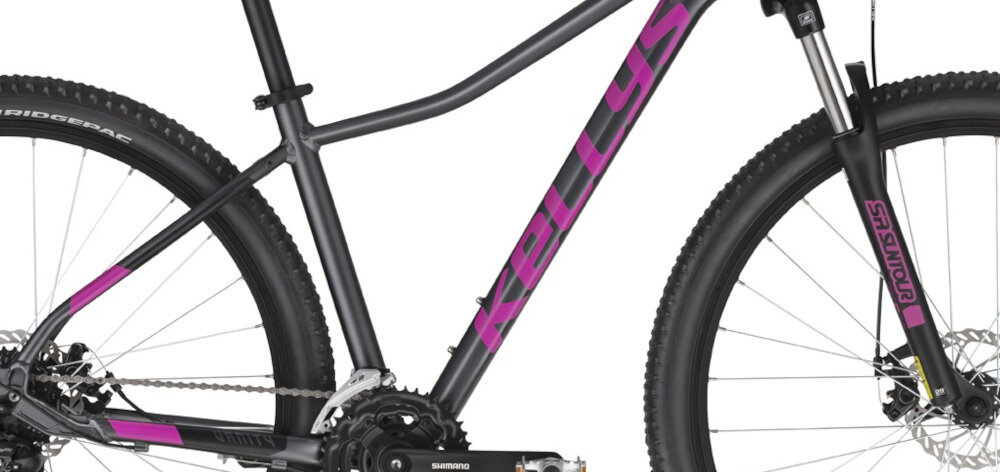 Rower górski MTB KELLYS Vanity 30 D18 29 cali damski Szary rama aluminiowa 14-calowa rower bardzo zwinny lekk łatwo go podnieść odporny na korozję wybór rozmiaru ramy Twój wzrost mierzony w zrelaksowanej pozycji typ roweru dla osób o wzroście od 171 do 176 cm