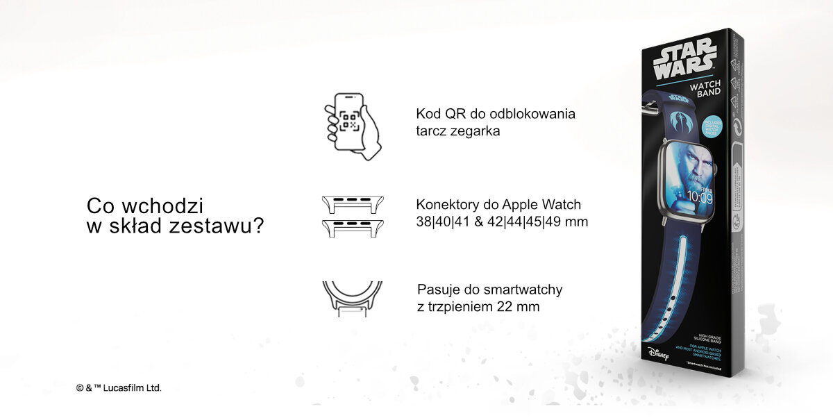 Pasek Star Wars do Apple Watch dedykowana tarcza kompatybilność