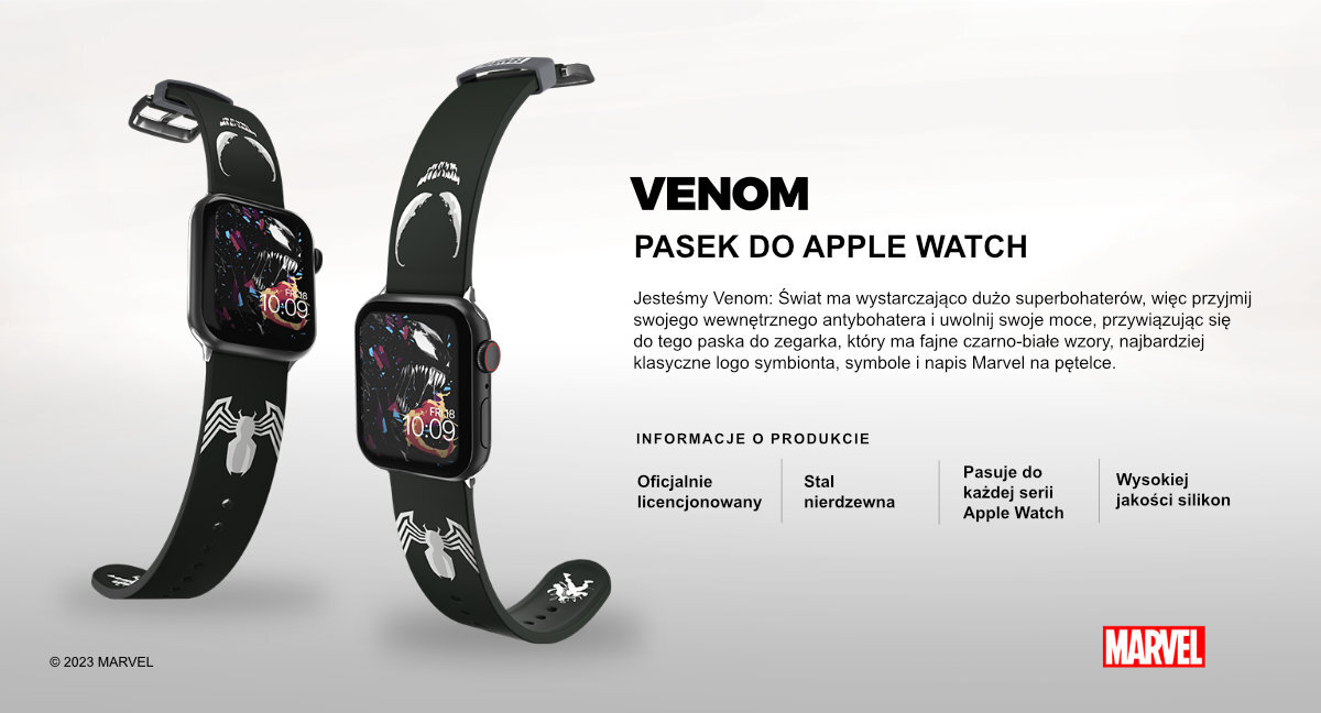 Pasek Venom do Apple Watch silikon odporność giazdo 22 mm