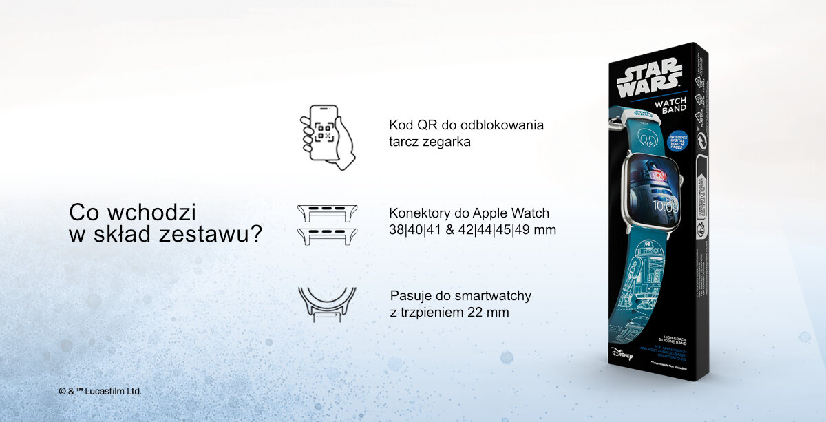 Pasek Star Wars do Apple Watch dedykowana tarcza kompatybilność
