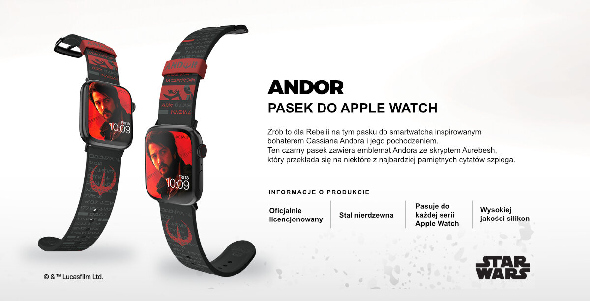 Pasek Moby Fox Star Wars do Apple Watch silikon odporność giazdo 22mm