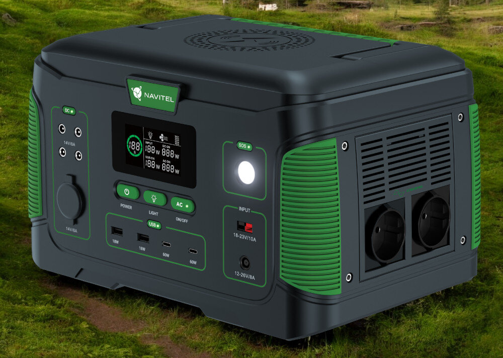 Stacja zasilania NAVITEL NS1000 808 Wh Bank energii akumulator pojemność gniazdo AC