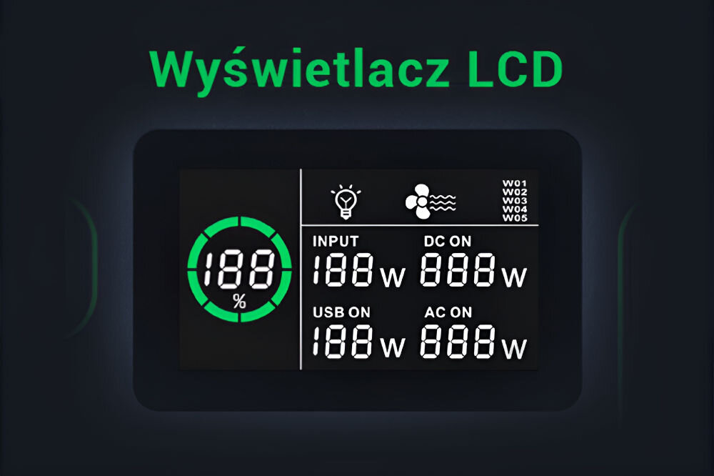 Stacja zasilania NAVITEL NS1000 808 Wh Bank energii ekran wskaźniki