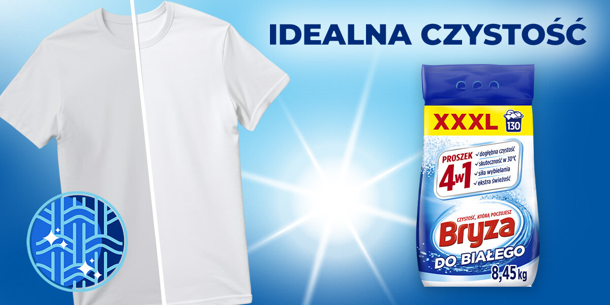 PROSZEK DO PRANIA BRYZA 4W1 WHITE wizualizacja Ekstra świeżość