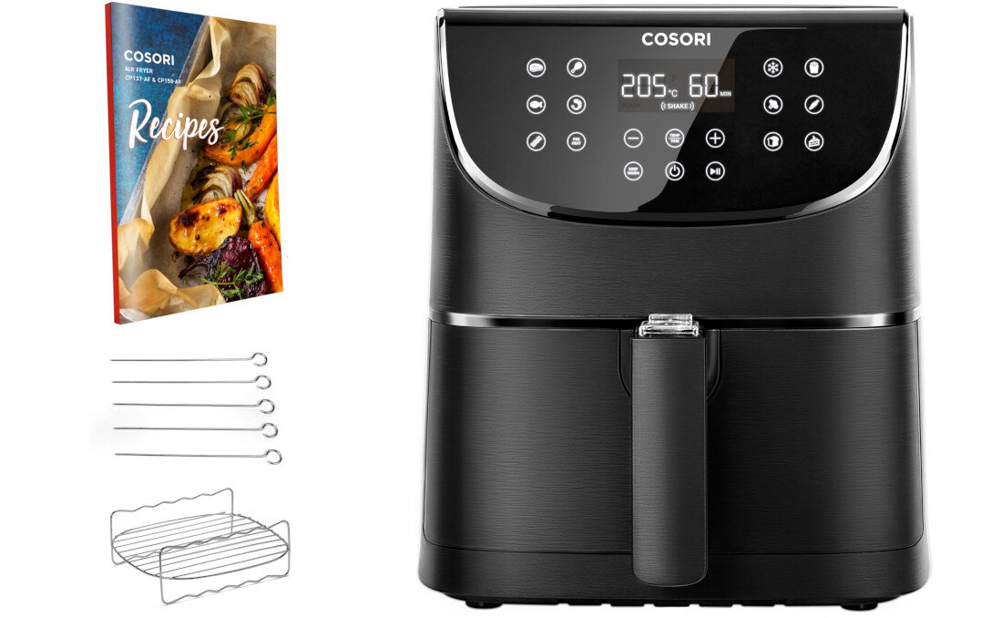 Frytkownica beztluszczowa COSORI CP158-AF-RXB Czarny Air Fryer zetsaw akcesoria komplet wyposazenie