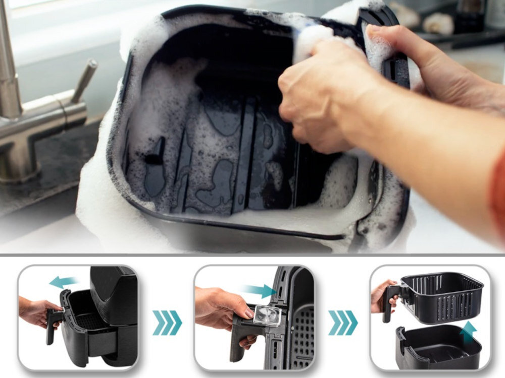 Frytkownica beztluszczowa COSORI CS158-AF-RXB czarny Air Fryer czyszcznie nieprzywierajaca powloka