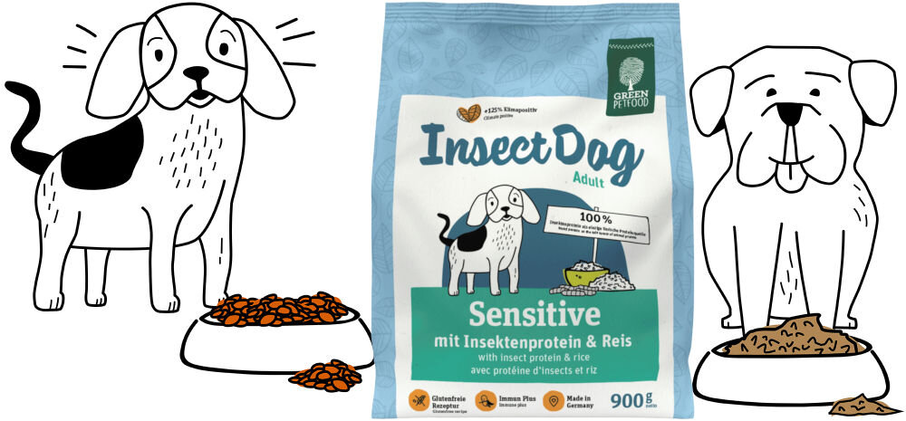 Karma dla psa GREEN PETFOOD InsectDog Sensitive Białko owadów z ryżem 5 x 900 g dawkowanie analiza sklad