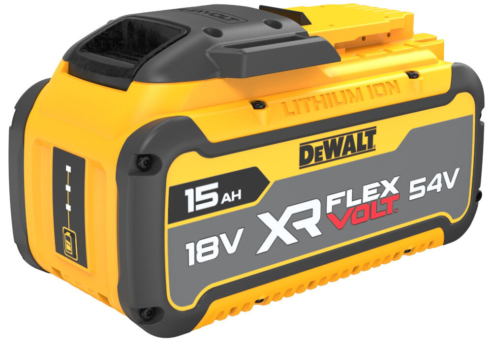Akumulator DEWALT DCB549-XJ 15Ah 18V-54V pojemnosc 15 Ah kompatybilnosc ze wszystkimi narzedziami zasilanymi akumulatorem z serii XR o napieciu 54 V i 18 V
