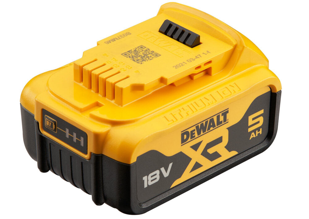 Akumulator DEWALT DCB184LR 5.0 Ah 18V praca bez uciazliwego kabla mobilnosc eleastycznosc niewielkich rozmiarow 118 x 77 x 65 mm niska waga 0,65 kg