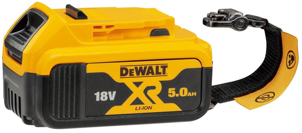 Akumulator DEWALT DCB184LR 5.0 Ah 18V specjalna smycz uchroni przed upadkiem z wysokosci