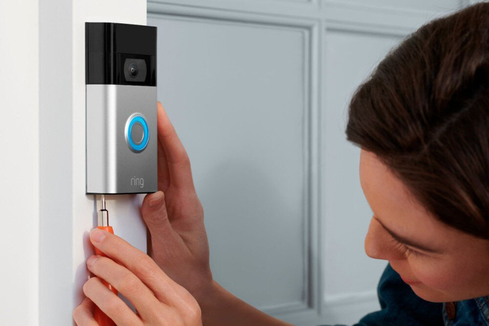 Wideodomofon RING Video Doorbell 2 8VR1SZ-VEN0 Brązowy montaż łączność zasilanie podłączenie