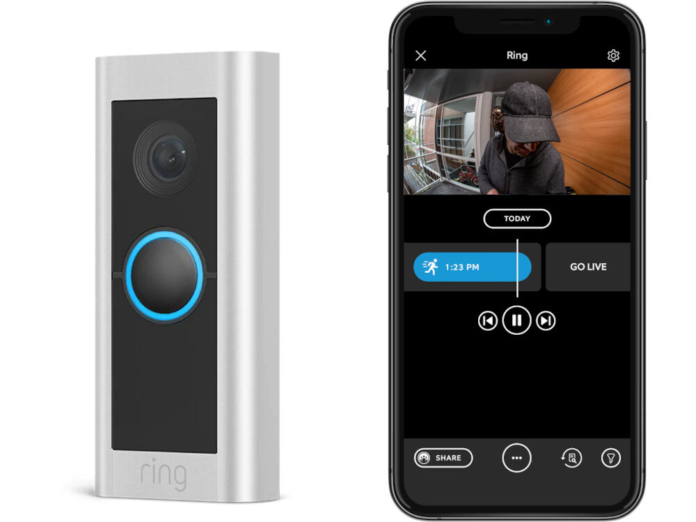 Wideodomofon RING Video Doorbell 2 Pro (2021) B086Q54K53 Srebrny Subskrypcja funkcje chmura przechowywanie