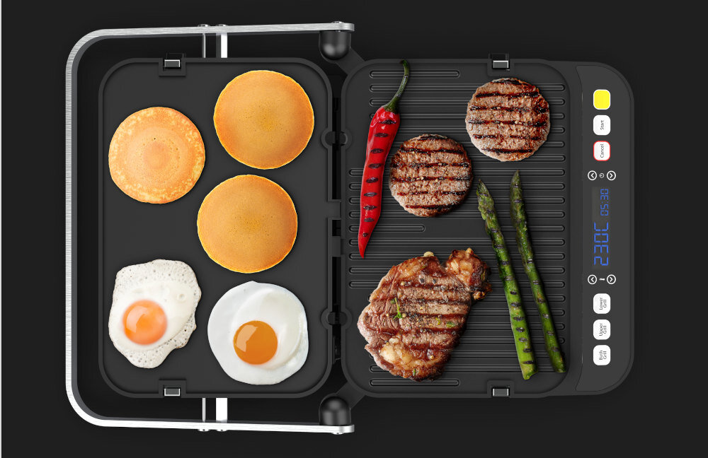Grill elektryczny AENO AEG0001 dwustronne plyty grzewcze dwa rodzaje powierzchni