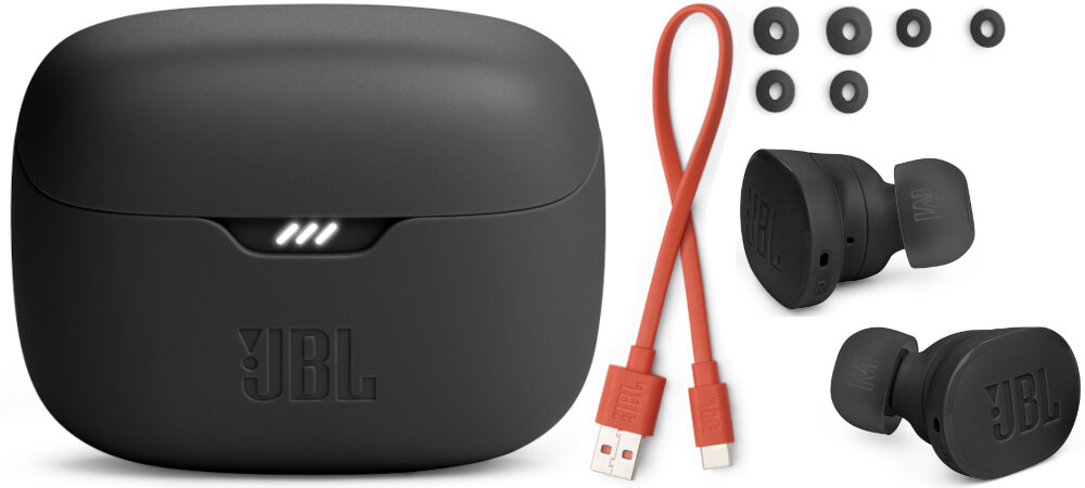 JBL TUNE BUDS przetworniki aktywna redukcja szumów design dopasowanie łączność wygoda sterowanie bateria
