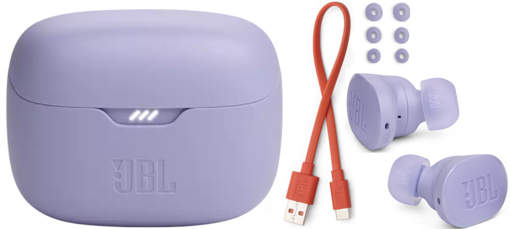JBL TUNE BUDS przetworniki aktywna redukcja szumów design dopasowanie łączność wygoda sterowanie bateria