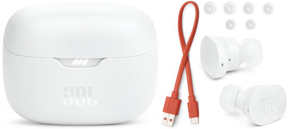 JBL TUNE BUDS przetworniki aktywna redukcja szumów design dopasowanie łączność wygoda sterowanie bateria
