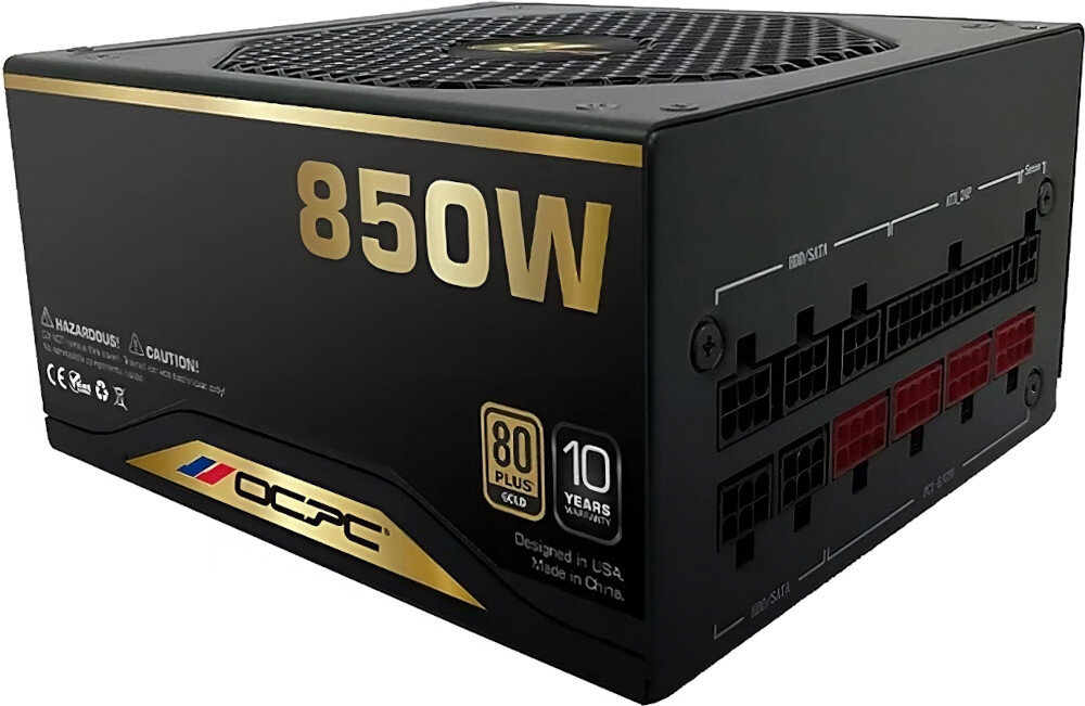 Zasilacz OCPC Gaming Energia 2 GD850M 850W 80 Plus Gold moc certyfikat wydajność modularność