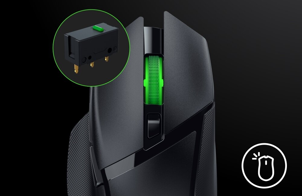 Mysz RAZER Basilisk V3 X HyperSpeed gaming bezprzewodowa podświetlenie rozdzielczość programowalne przyciski wykonanie kliknięcia