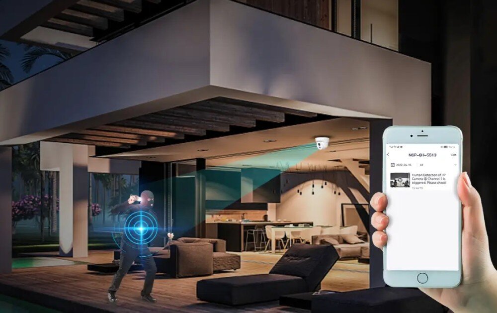 Zestaw do monitoringu TENDA K8P-4CR wykrywanie ludzi AI funkcje