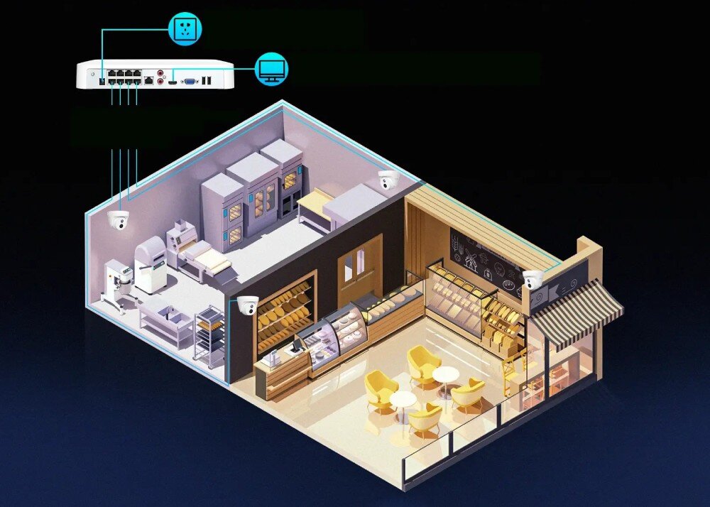 Zestaw do monitoringu TENDA K8P-4CR zasilanie PoE instalacja