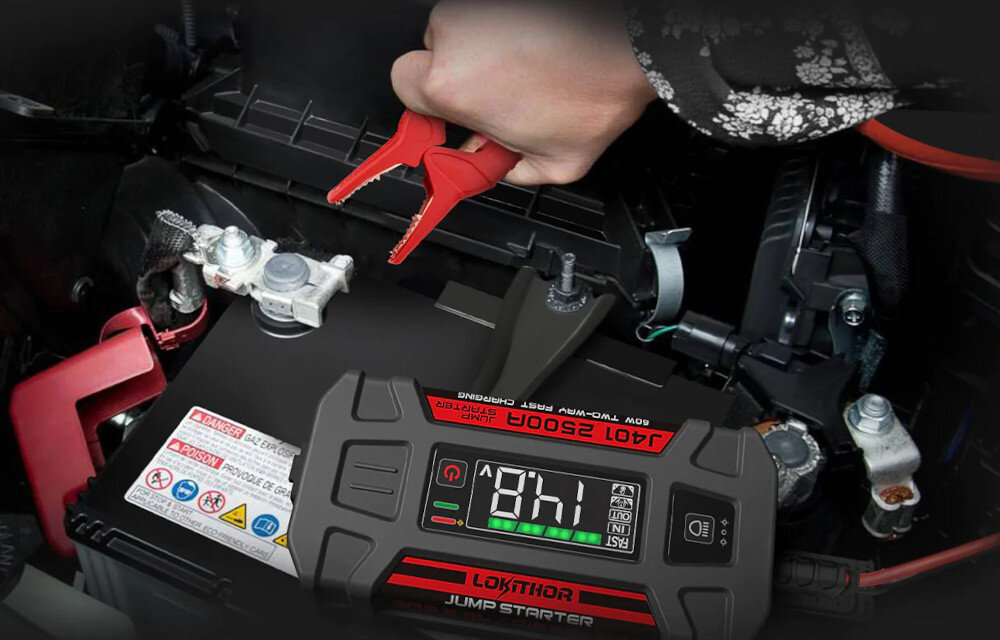 Powerbank LOKITHOR Jump Starter J1000 - 1000A 12V 26Wh rozruch ilość działanie funkcje
