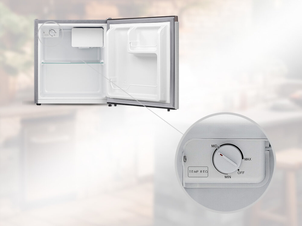 Lodówka MPM-46-CJ-05 50cm Srebrna regulacja temperatury termostat